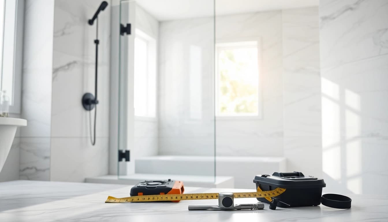 Poser la paroi de douche sirhona dans un cadre de salle de bain moderne avec finition en verre transparent.