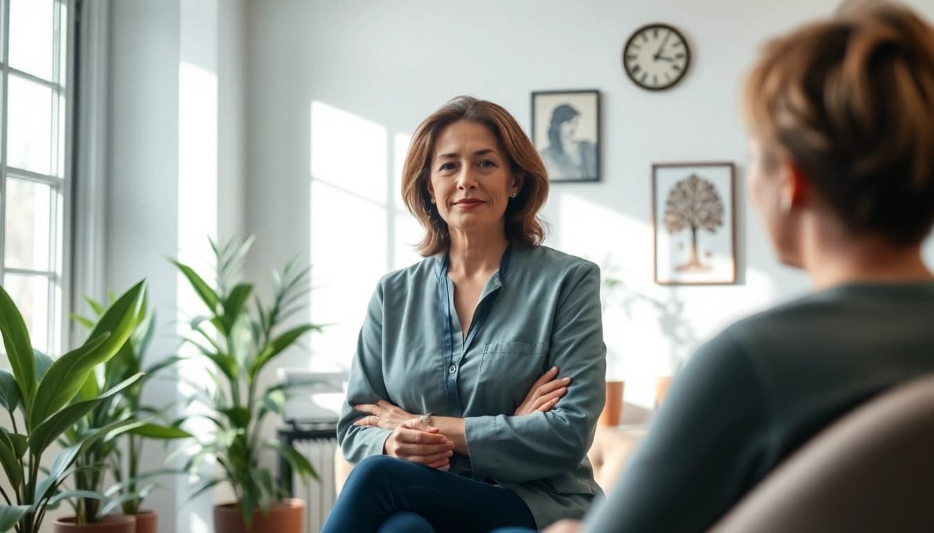 Donna Morgan Counselling session featuring a compassionate therapist and a calming environment.