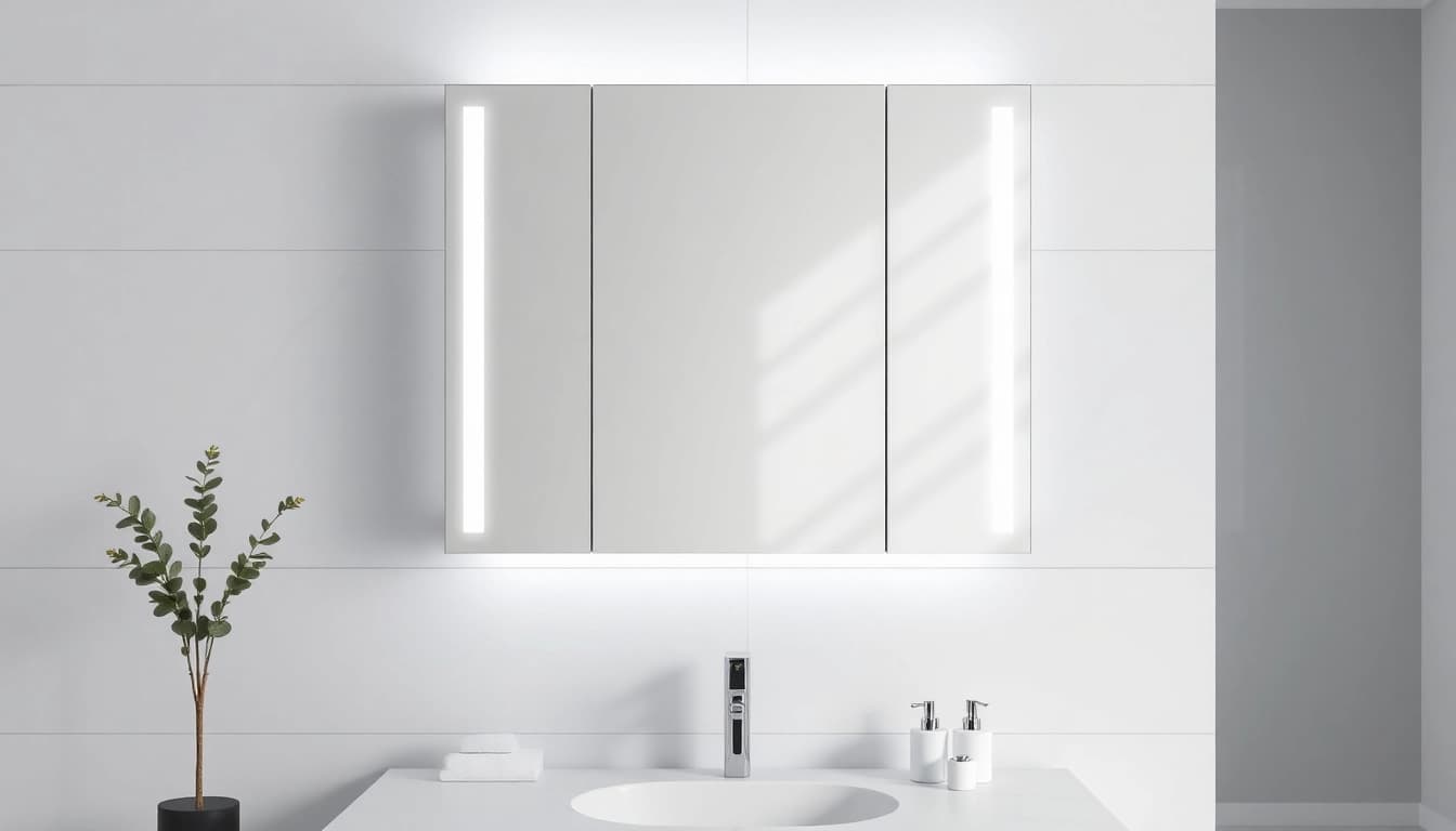 Transform your space with a stylish led bathroom mirror cabinet showcasing sleek design.