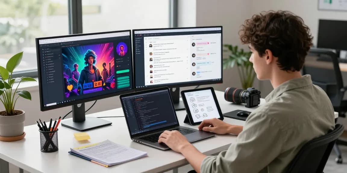 Developer creating interactive features on CrushonAI’s platform in a modern workspace.