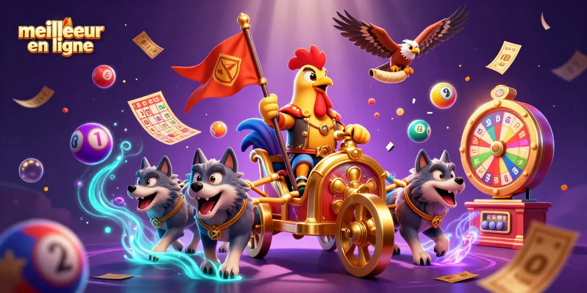 Découvrez le meilleur casino en ligne avec notre illustration dynamique et colorée d'un univers ludique.