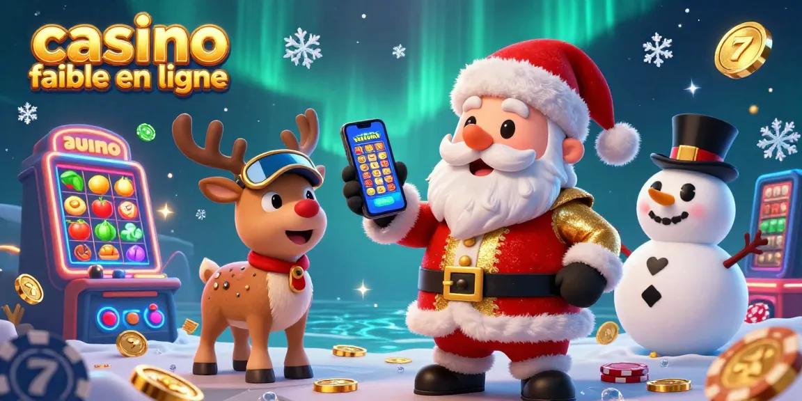 Vivez l'expérience d'un casino fiable en ligne avec Santa et ses amis dans une scène animée riche.