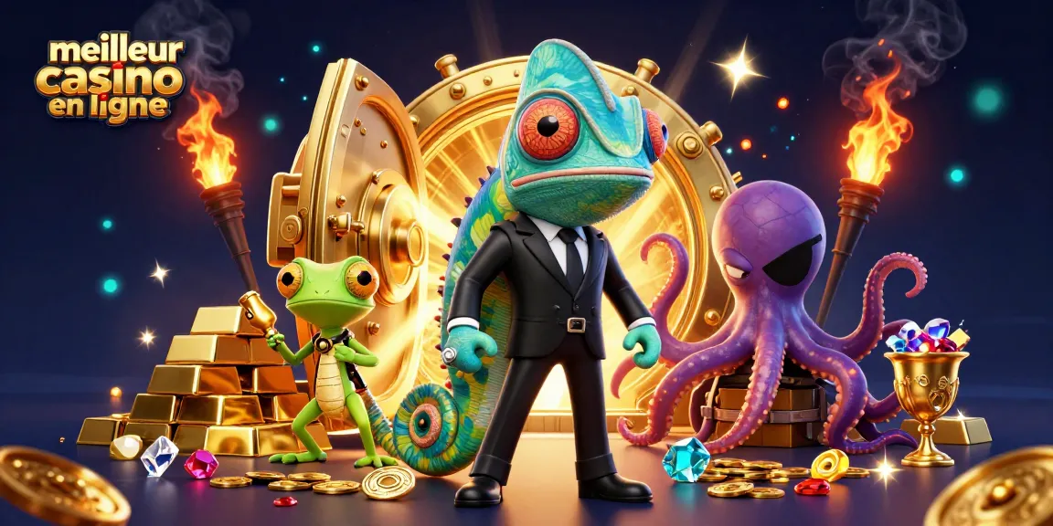 Découvrez le meilleur casino en ligne avec une illustration d'agents et de trésors