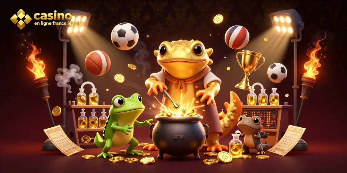 Jouer au casino en ligne légal en France avec des personnages animés et des éléments de paris sportifs.