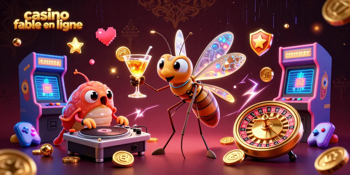 Jouer au casino fiable en ligne avec un moustique masquot, un DJ trilobite et une roulette dorée.