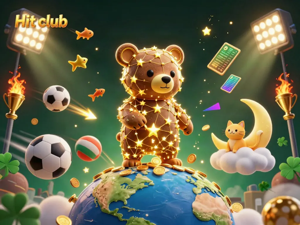Experience high-stakes excitement with Hit club in this dynamic casino-themed illustration