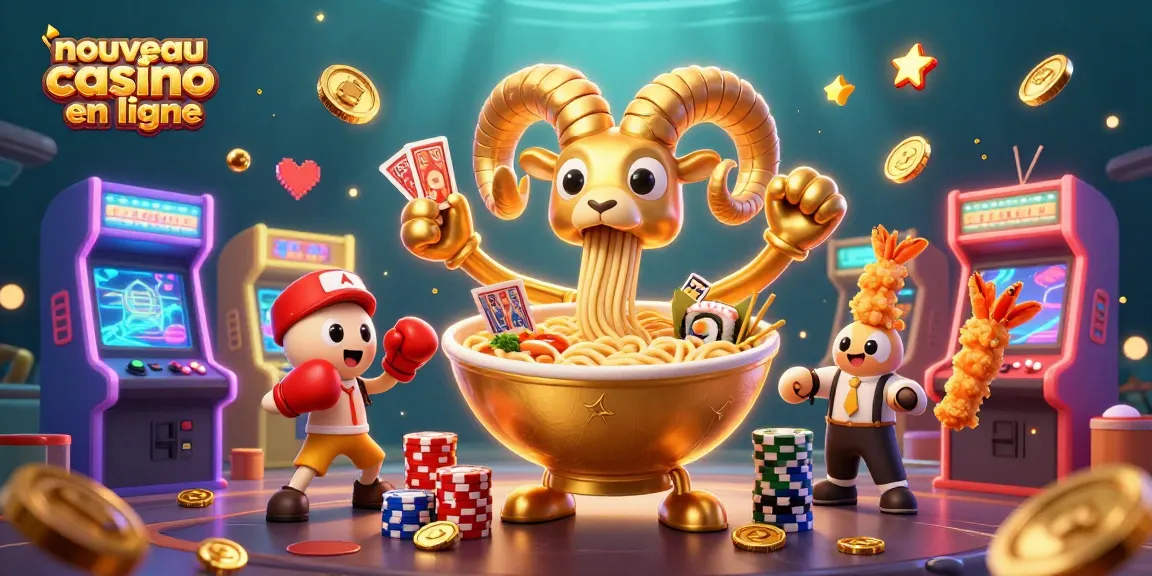 Illustration dynamique d'un nouveau casino en ligne avec une scène animée de personnages en 3D