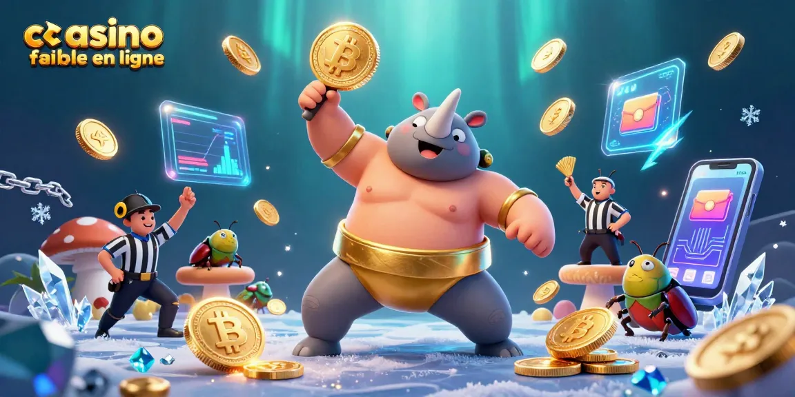 Participez à l'expérience de casino fiable en ligne avec un championnat de sumo de rhinocéros sur une scène dynamique.