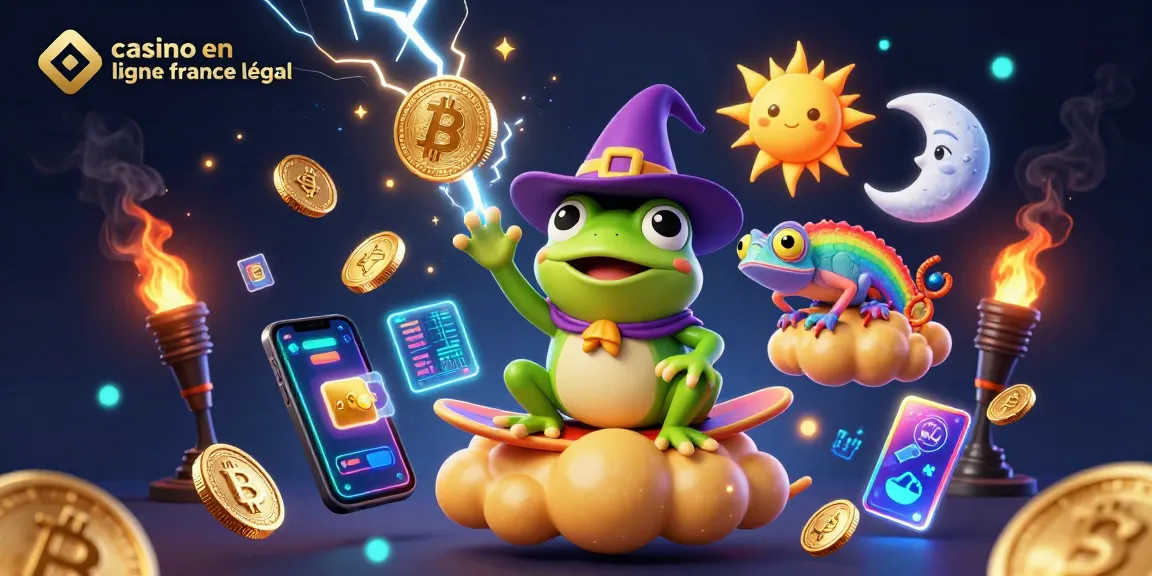Jouez au casino en ligne France légal avec des pièces d'or et un magicien créatif dans une scène dynamique.