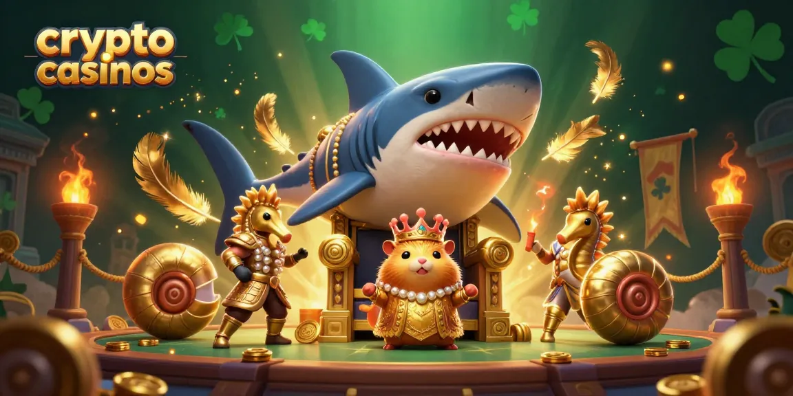 Gagnez avec les crypto casinos grâce à ce roi hamster audacieux entouré de gardes majestueux et de trésors scintillants.