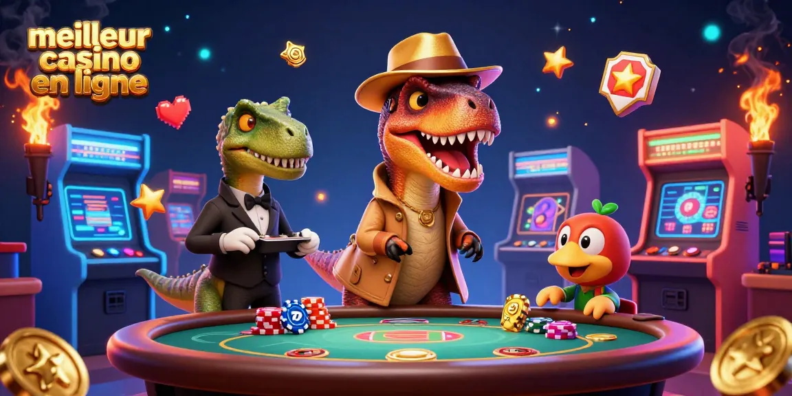 Tester le meilleur casino en ligne avec un velociraptor en train de compter les cartes à une table de blackjack.