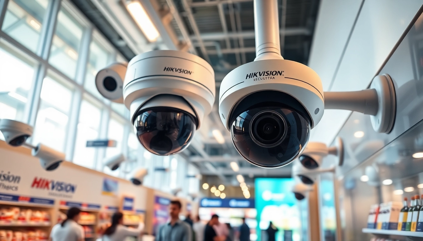 Cámaras Hikvision de alta resolución instaladas en un entorno minorista que muestran vigilancia efectiva.