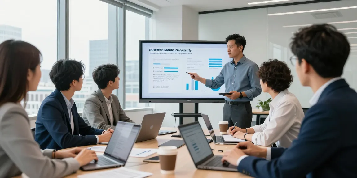 Comparing various options to determine which business mobile provider is best UK in a collaborative office setting.