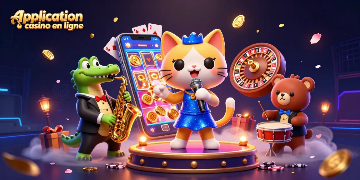 Application casino en ligne : explorez un univers de jeux avec des personnages animés.