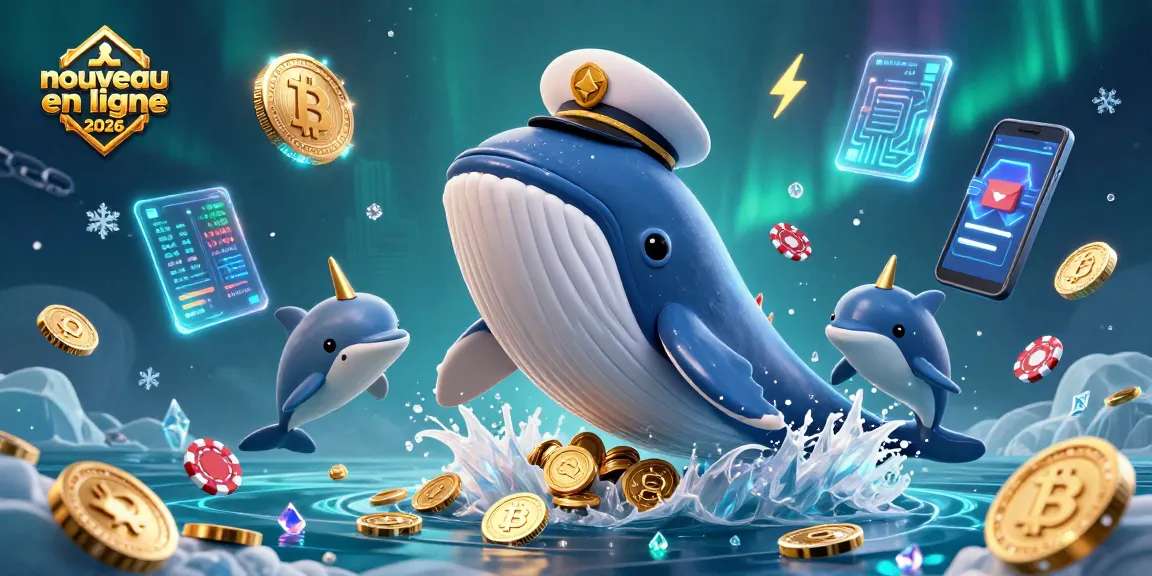 Découvrez l'univers des jeux avec le nouveau casino en ligne 2026, mettant en vedette un cétacé captivant, des pièces de crypto et une ambiance festive.