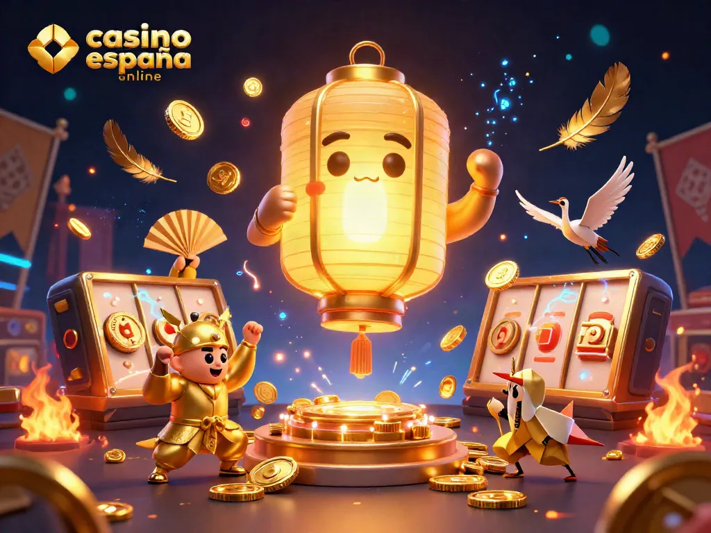 Disfruta del mejor póker en línea en casino españa online, iluminado por un espíritu de linterna dorada.