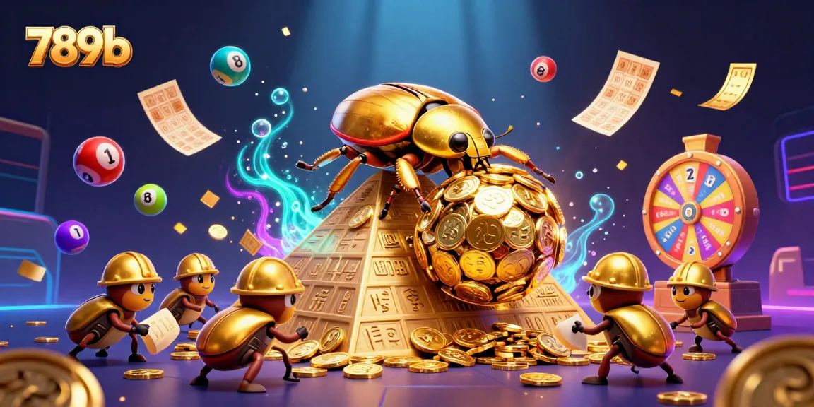 Spin vibrant prizes in 789b's lively casino atmosphere filled with golden coins and lottery fun.