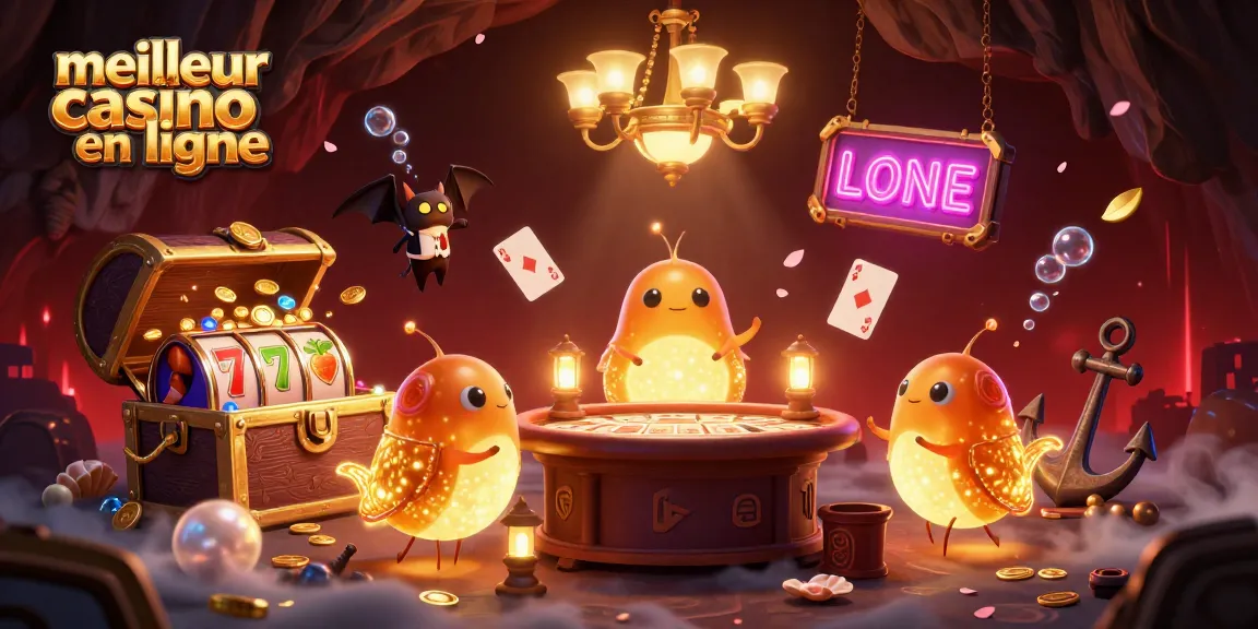 Meilleur casino en ligne illuminé par des vers luisants et des machines à sous animées.