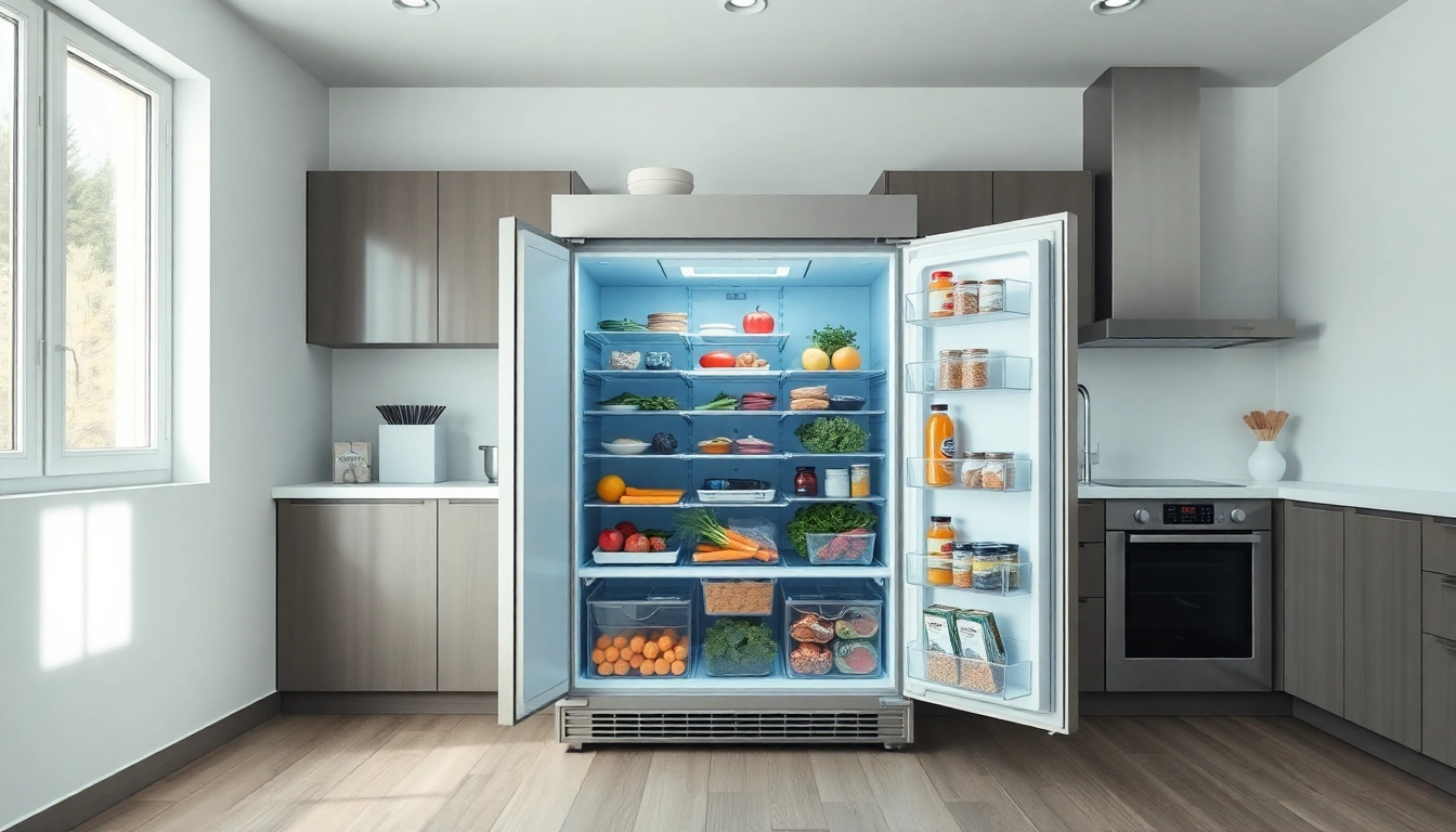 Organize your food in a spacious freezer, showcasing fresh items for easy access.