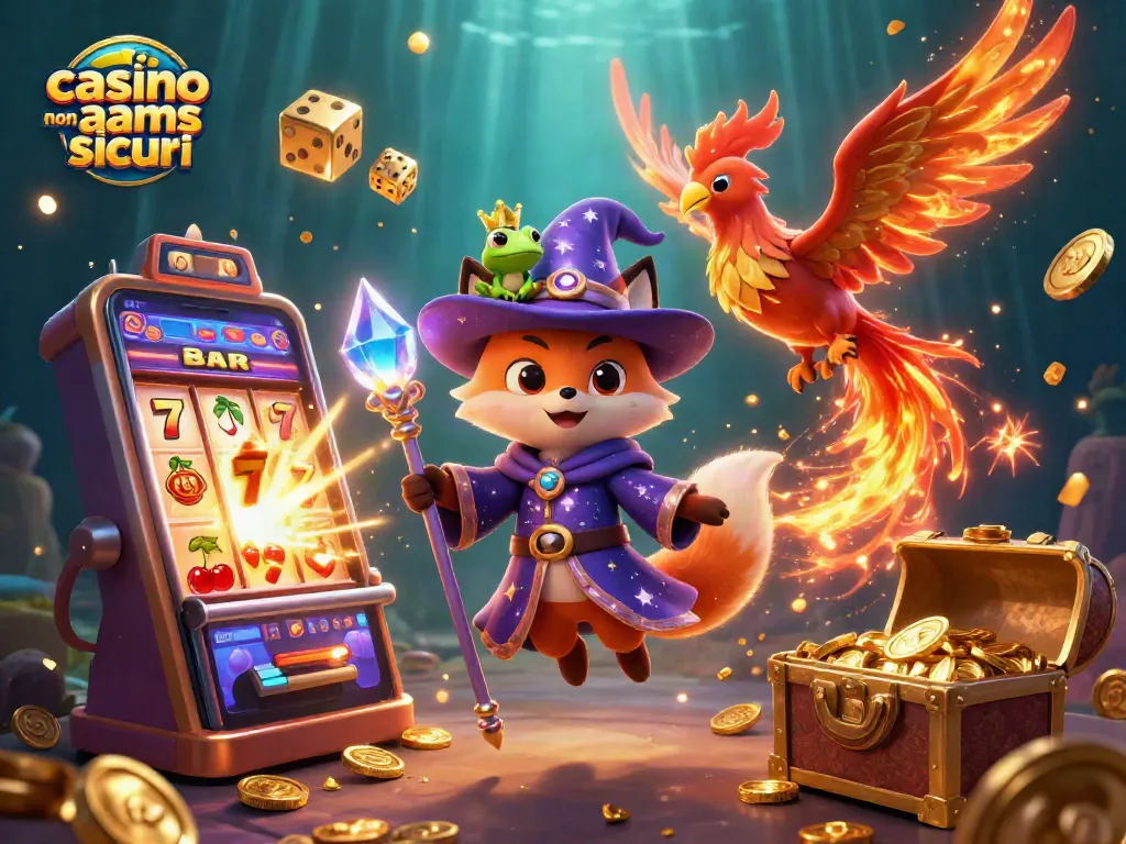 Gioca con i migliori casino non AAMS sicuri in un'illustrazione 3D ricca di dettagli e colori vivaci.