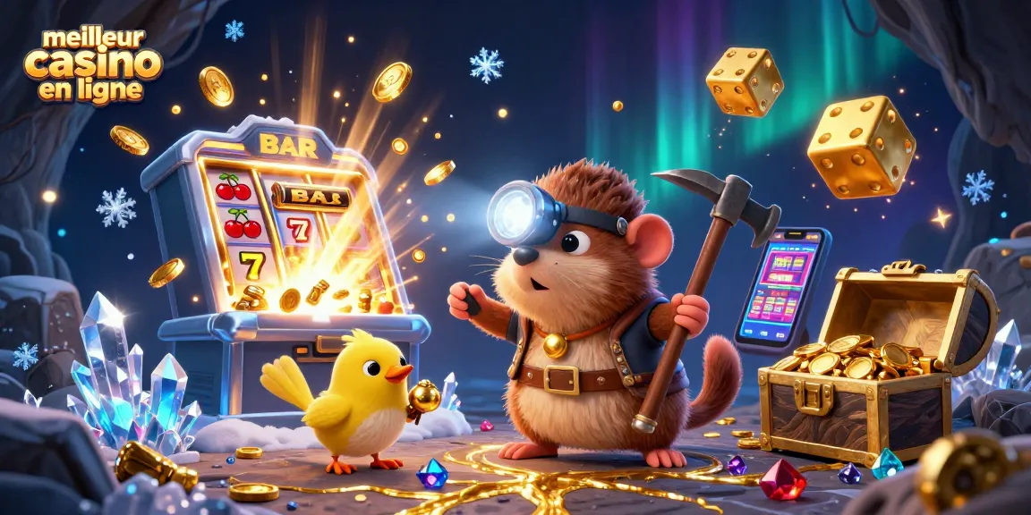 Découvrez le meilleur casino en ligne avec un mole chercheur d'or, des machines à sous et des trésors.