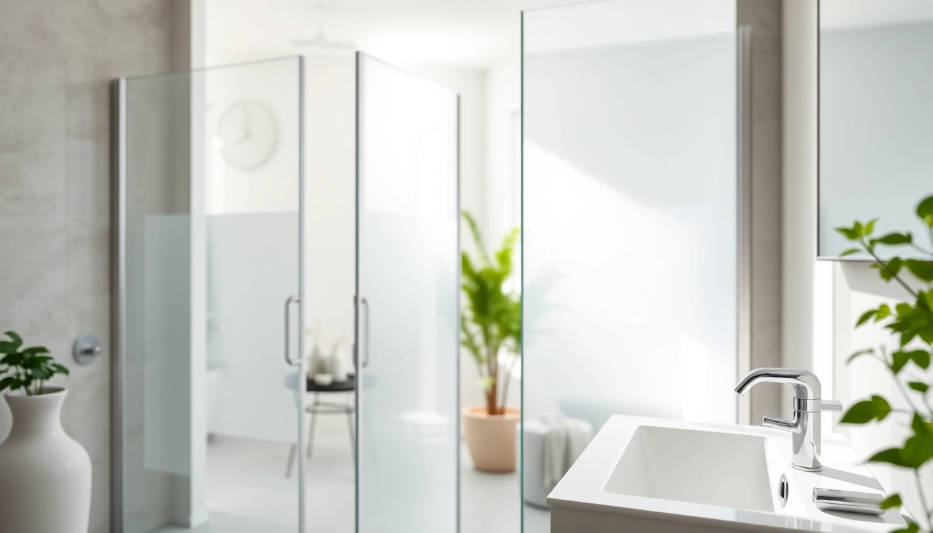 Showcase of shower screens semi frameless in a modern bathroom, emphasizing elegance and design.