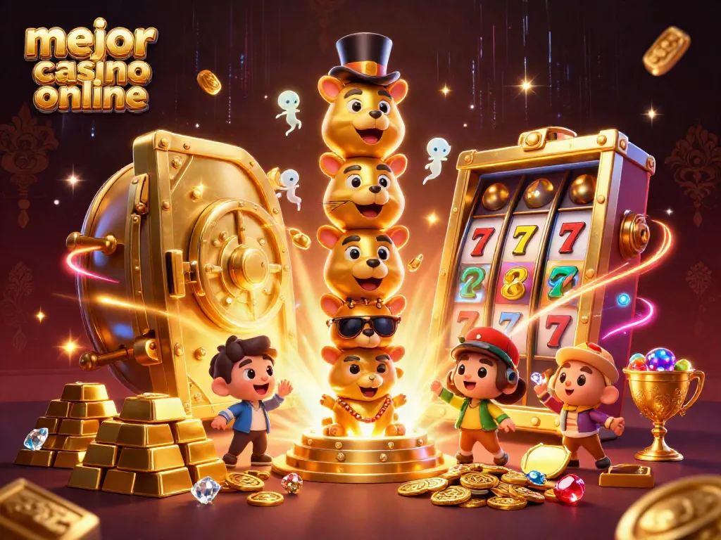 Juega en el mejor casino online y gana tesoros con nuestro tótem 3D en una escena vibrante.