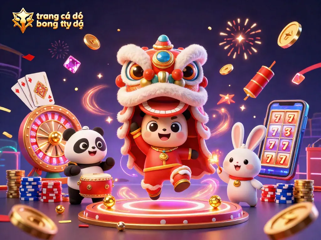 Chơi trang cá độ bóng đá trực tiếp với nhiều biểu tượng may mắn và yếu tố sôi động.