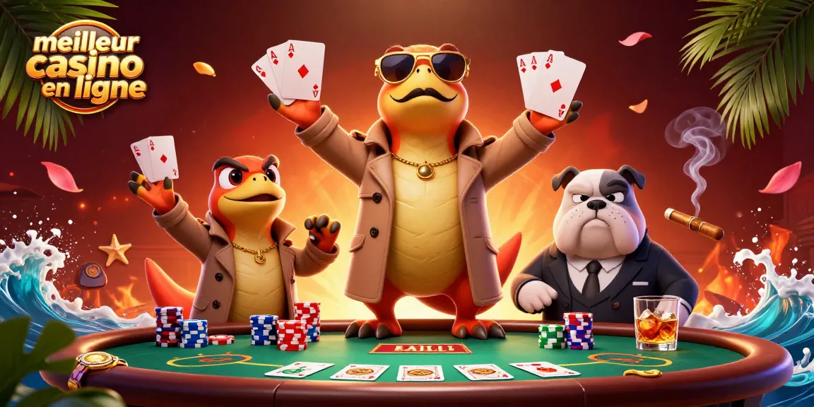Les raptors déguisés aux lunettes dorées démarrent une partie au meilleur casino en ligne.