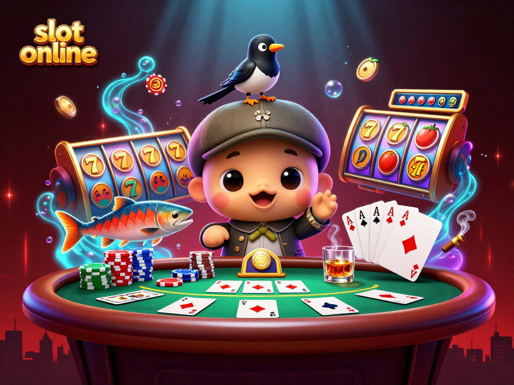 Experience thrilling slot online action amidst vibrant characters and dazzling casino elements.