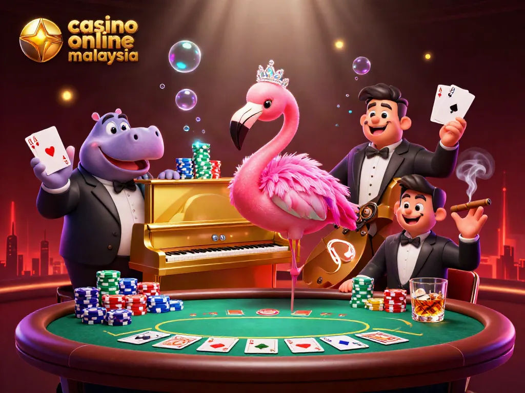 Experience the vibrant world of casino online malaysia with lively characters and rich gaming elements in a glamorous setting.