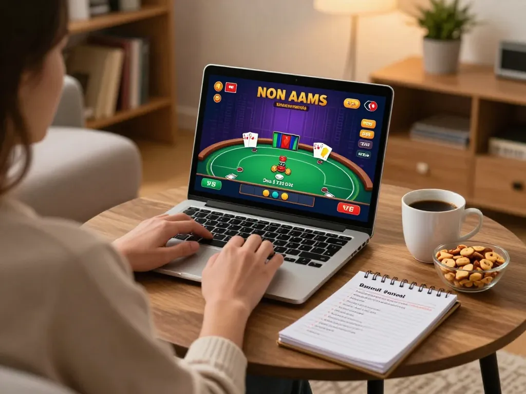 Engaging online casino non AAMS session with a player at home managing their bankroll.