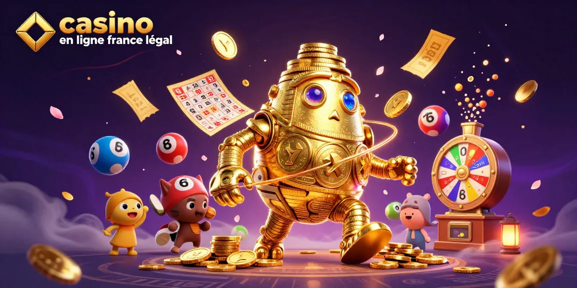 Découvrez l'illustration d'un golem d'or animé, emblématique des casinos en ligne France légal.