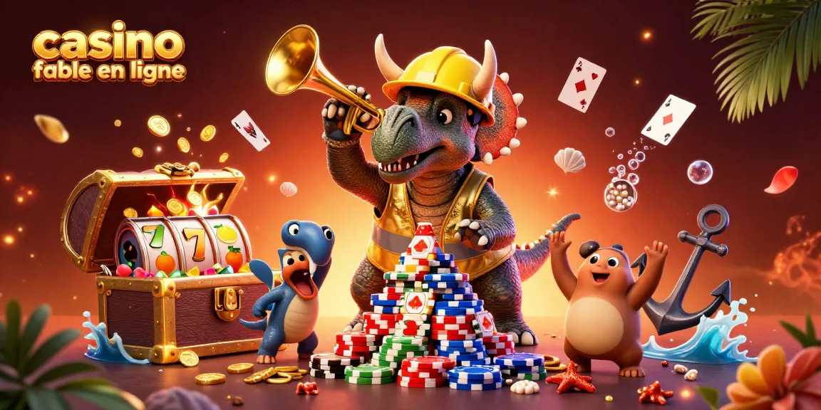 Le casino fiable en ligne se révèle dans une scène festive avec des personnages emblématiques et des éléments de jeu captivants.