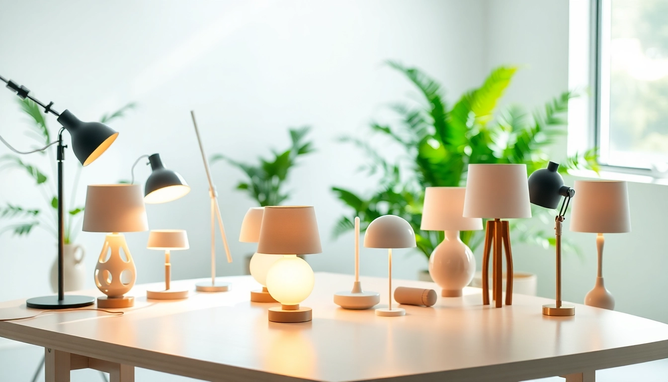 Showcase of ELC Lamps Online in a bright studio, highlighting design and lighting features.
