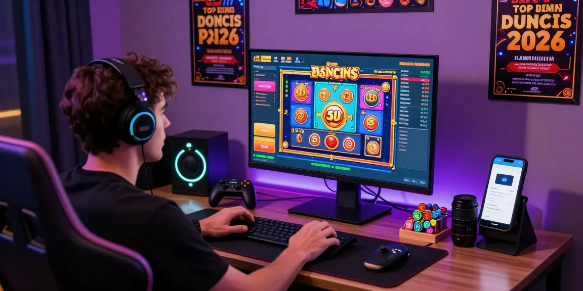 Engaging online casino scene showcasing slots where you can buy bonus, featuring a player immersed in vibrant gameplay.