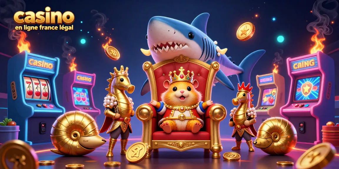 Jouez au casino en ligne France légal avec le roi hamster doré entouré de gardes seahorse et nautilus.