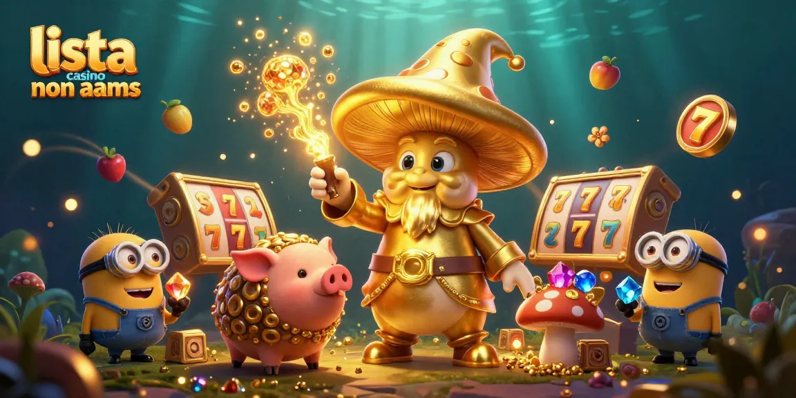 Giocando alla lista casino non aams con un mago dei funghi e tesori scintillanti in un ambiente virtuale vibrante.