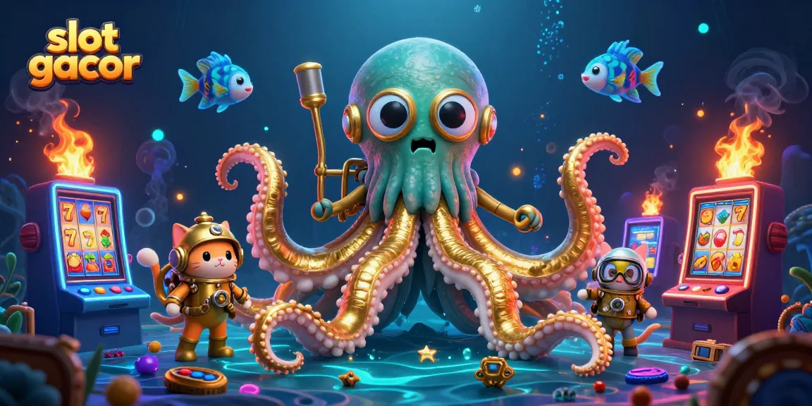 Spin to win with slot gacor in this vibrant digital illustration of a casino adventure.