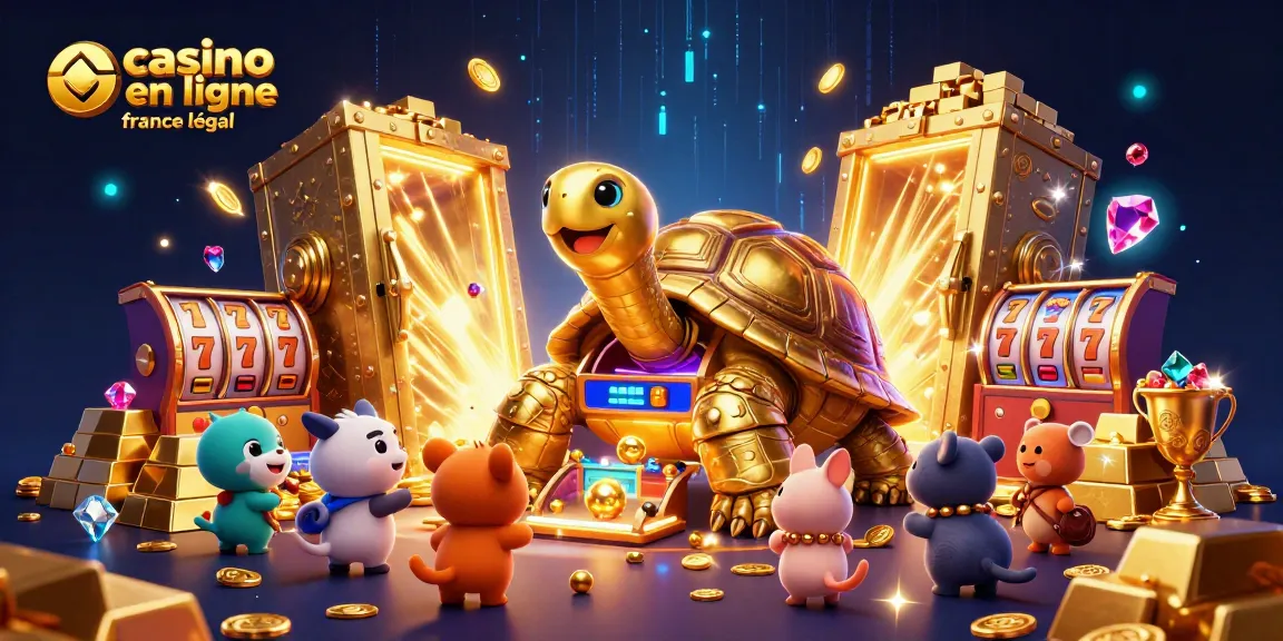 Jouer dans un casino en ligne France légal avec une tortue géante et un portail de trésor brillant