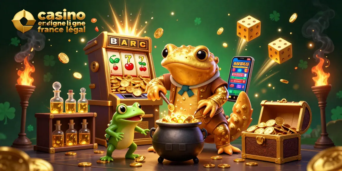Gagnez sur le casino en ligne France légal avec une illustration cartoon animée de la chance.