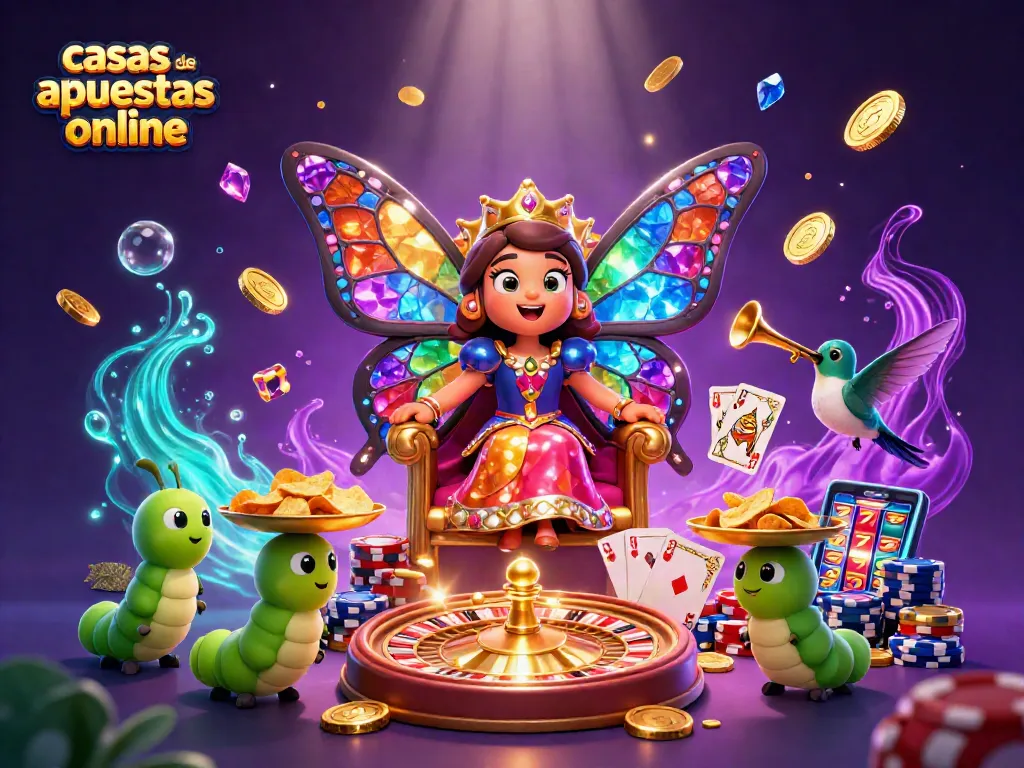Juega en casas de apuestas online con la reina mariposa en un mundo de casino.