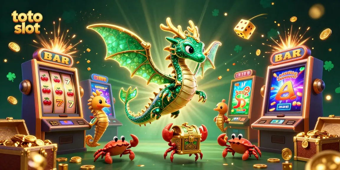 Spin the reels in toto slot magic with an emerald sea dragon and golden treasures!