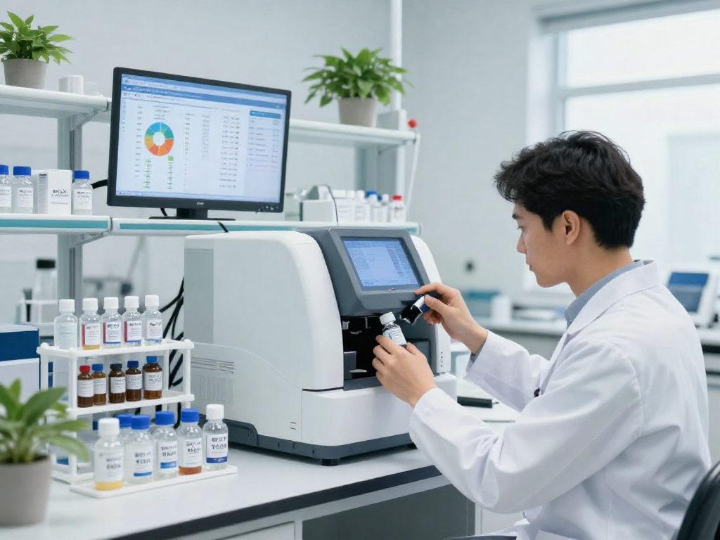 BPC 157 TB 500 Blend formulation analysis in a modern health lab.