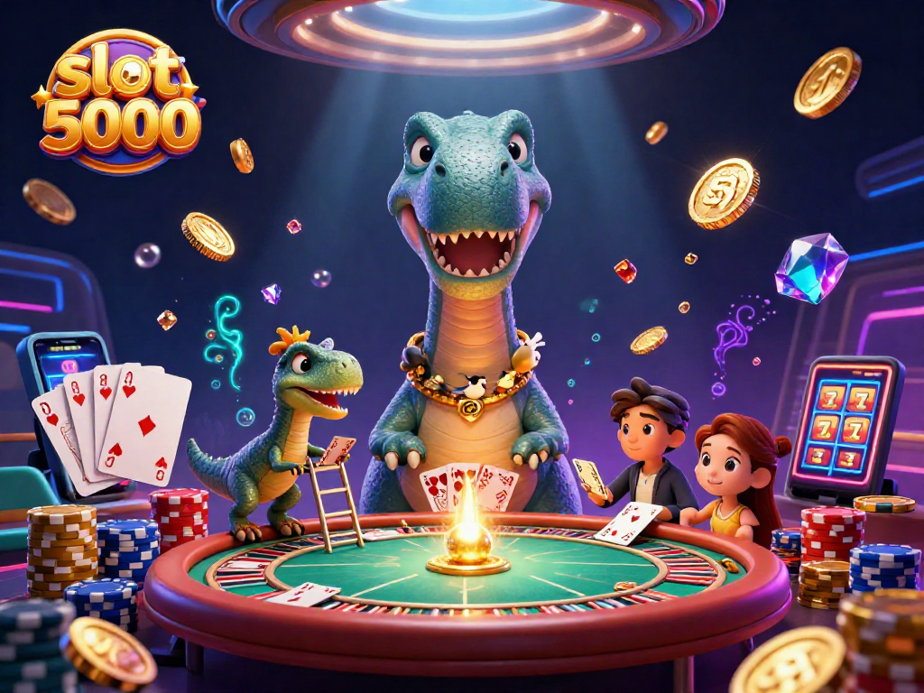 Experience thrilling gameplay at slot 5000 with vibrant casino elements and engaging characters.