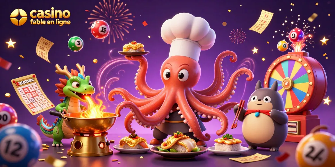 Plongez dans l'excitation des jeux avec un casino fiable en ligne, représenté par un chef sushi et ses amis magiques.