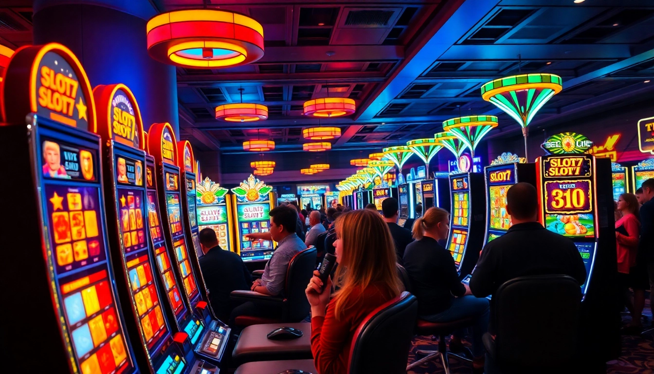 Slot77 menawarkan pengalaman bermain menegangkan dengan mesin slot yang penuh warna dan pemain yang terlibat.