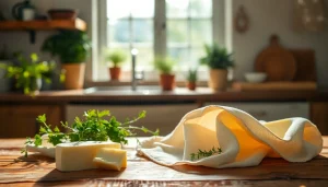 Kaasdoek om heerlijke kaas te draperen op een rustieke tafel.