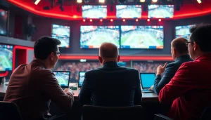 실시간스포츠중계를 취하는 열정적인 해설자들 모습