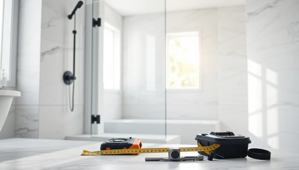 Poser la paroi de douche sirhona dans un cadre de salle de bain moderne avec finition en verre transparent.